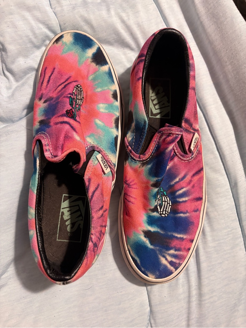 Vans Unisex Slip-On Tie-Dye Sneakers in Pink and Blue